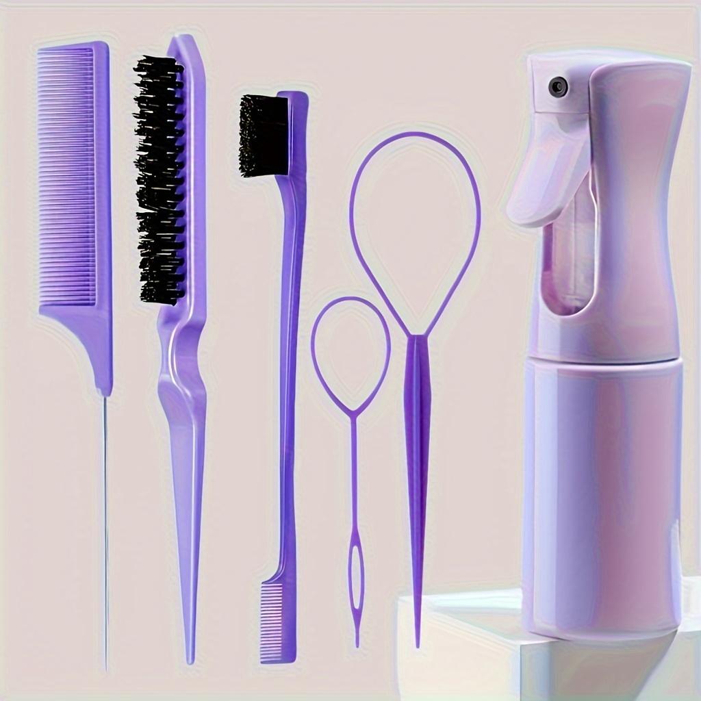 6pcs Hair Styling Tools Set With Spray Bottle Hair Combs Brushes For Braiding