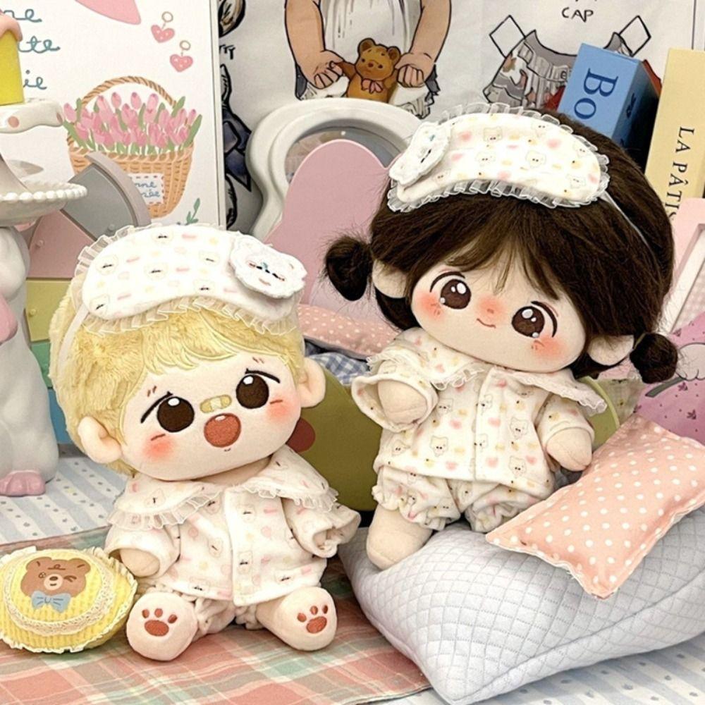 Lolita 20cm Cotton Doll  Dress Head Cover Plush Toy Clothes Cotton Doll Clothes  Doll Accessories