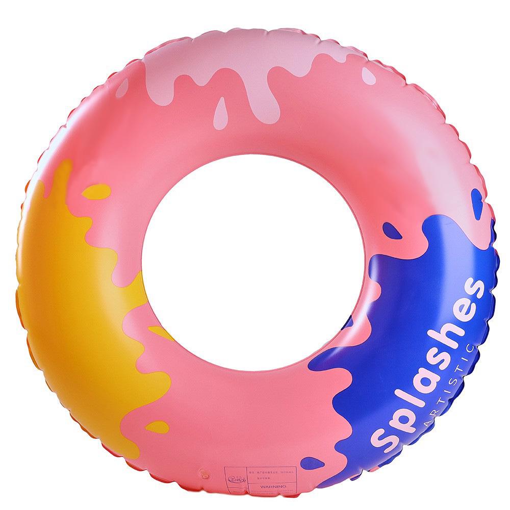 Anello gonfiabile da nuoto rétro a righe ispessito per bambini Xiao Lü - Design Oliva e Fiore di Ciliegio