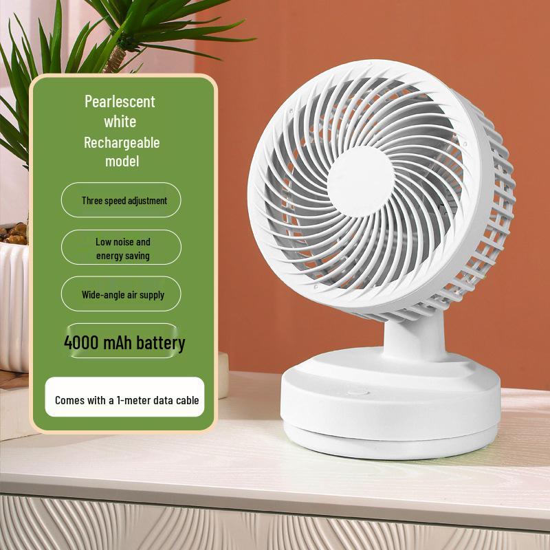 Rechargeable Silent Desk Fan with USB for Dorm or Home