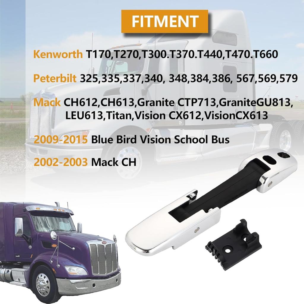 2 Pack Heavy Duty Hood Latch Kit,LH/RH Fit For Peterbilt 325, 335, 337, 340, 348, 384, 386, 567, 569, 579 /Kenworth T170, T270, T330, T370, T660/Mack