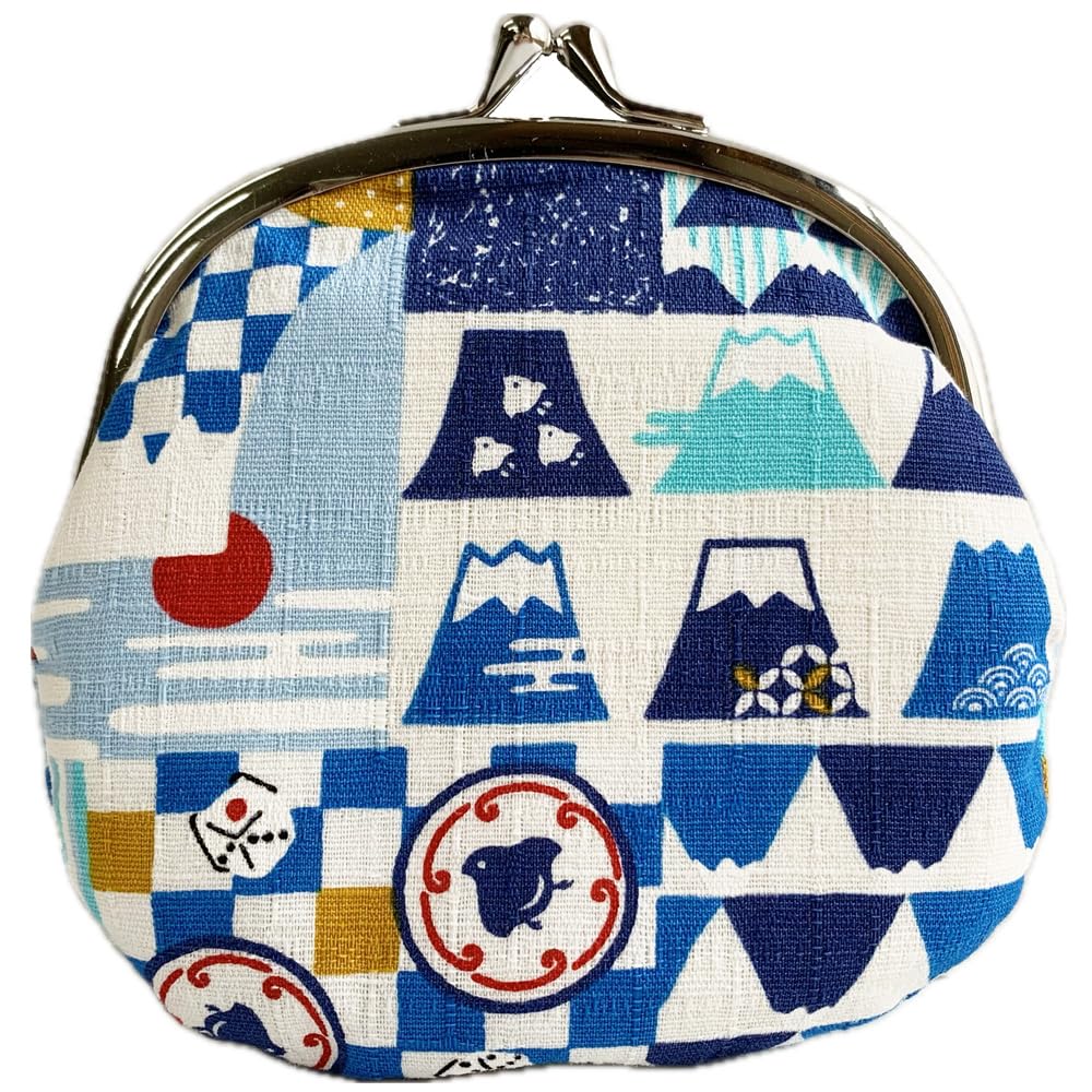 Kyosuke, Made In Japan, Mount Fuji Cotton Coin Purse, 11 X 11.5 Cm (3.3 Inches), Japanese Merchandise, Enki-ya Mount Fuji