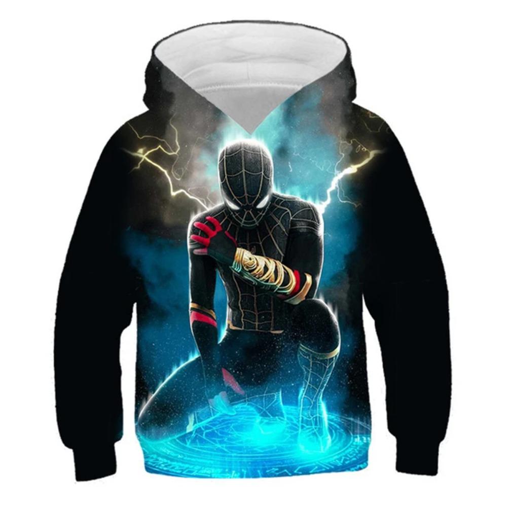 Boys Spring Marvel Hoodie Avengers Spider-Man 3D Print Baby Boy Clothes Breathable Kids Sportswear Hooded