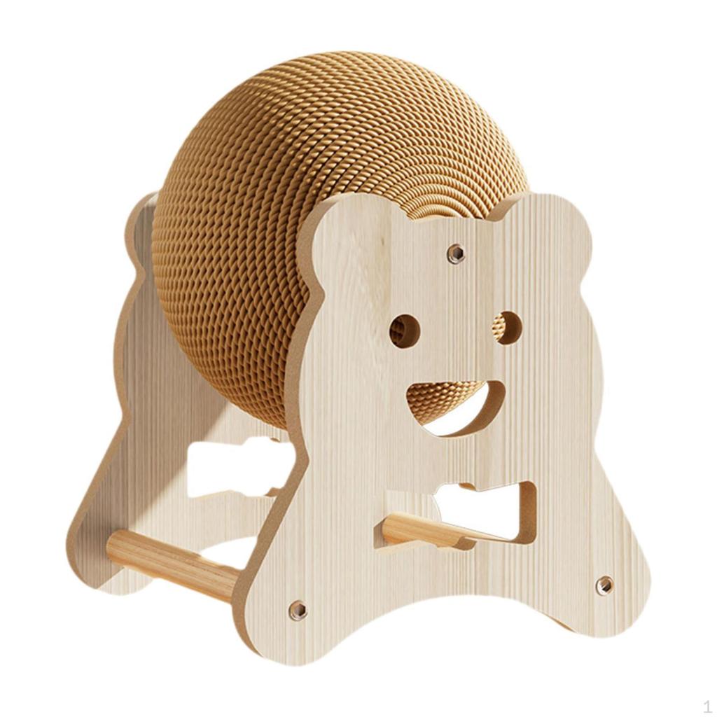 Cat Scratcher Ball, Wooden Scratching Toy for Indoor Cats