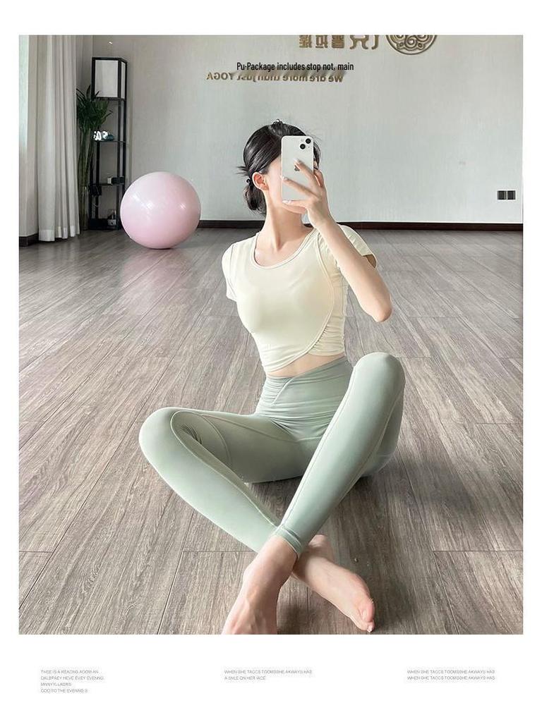 High-Waisted Quick-Drying Yoga Pants - Slimming, Elastic, Hip-Lifting Sportswear for Women