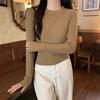 Round Neck Sweaters Knitted Sweater for Women Autumn Winter Basic Pullovers Slim Fit Waist Cinching Short Pullover