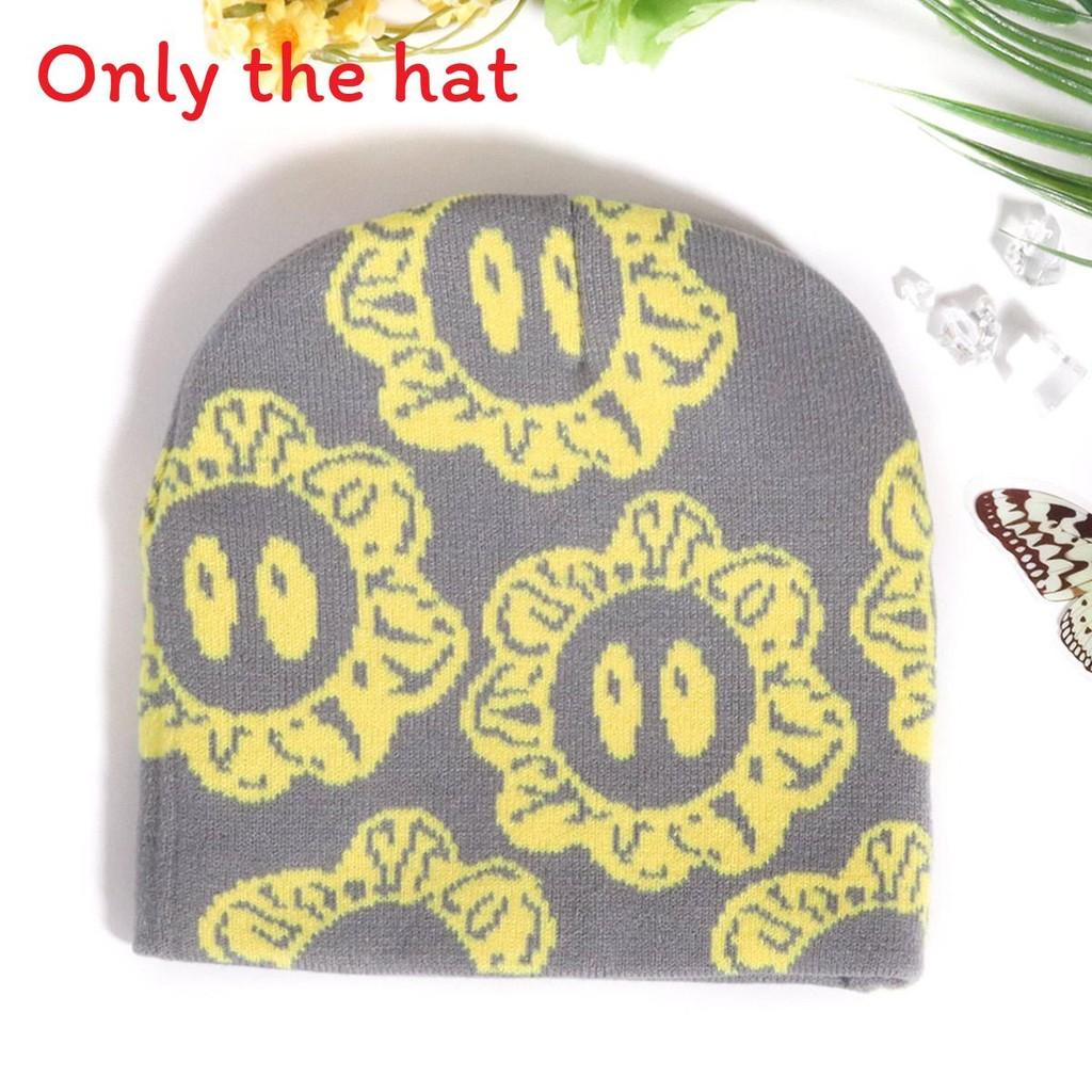 

Warm Knitted Fashion Hat With Flower Embroidery Design For Daily Cold Season Gray