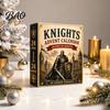 Medieval Knight Figures Christmas Advent Calendar, with 24 Acrylic Decorations, Decoration Day Xmas Countdown Calendar Box, Holiday Party Collectible