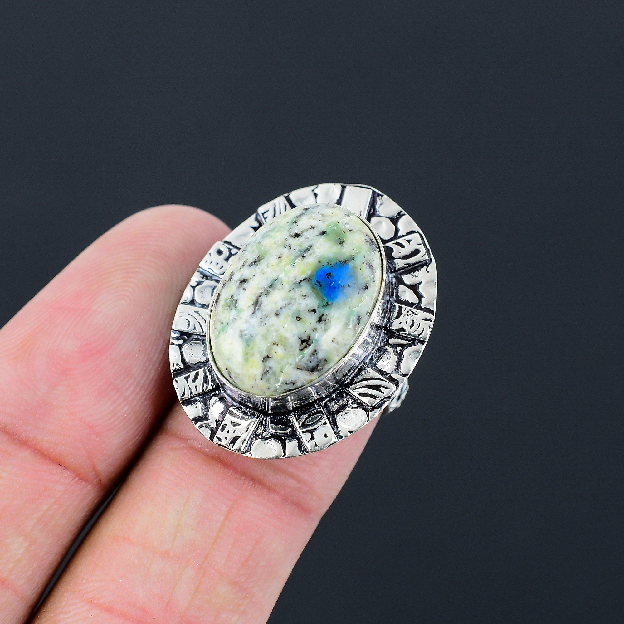 

K2 Jasper Stone Mother Promise Statement Ring Jewelry 925 Sterling Silver US 6.5 6.5