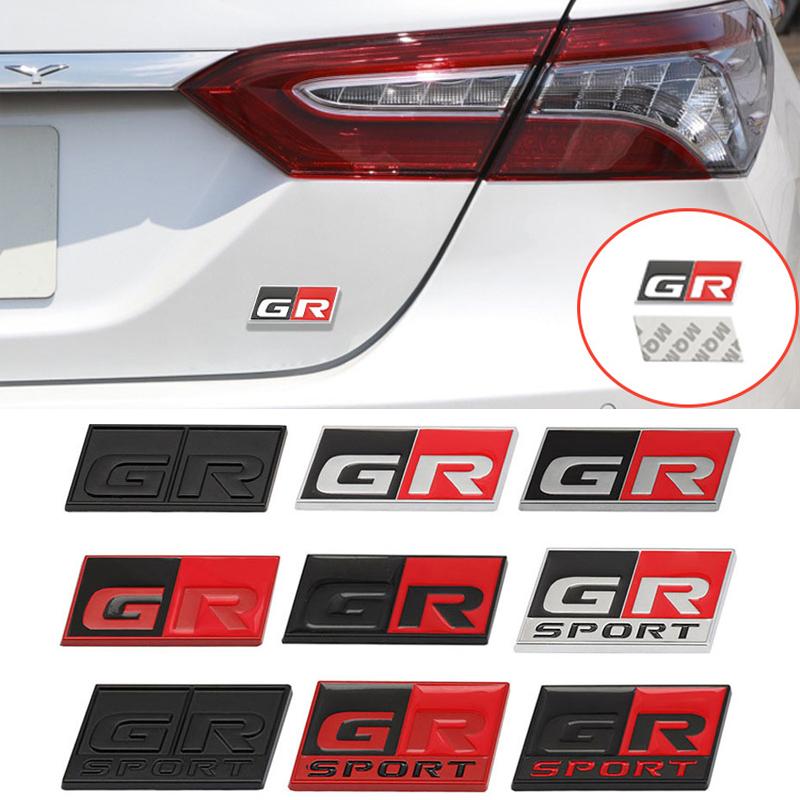 yscr3 3D Metal Car Sticker GR Sport Logo Emblem Badge Decals for Toyota HV YARiS RZ RC RS C-HR Corolla Prius Harrier Camry Tacoma rav4