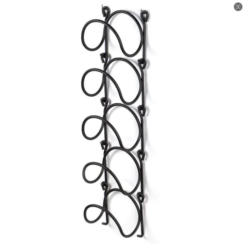 Wall-mounted Multi-functional Wine and Towel Rack – Wrought Iron Storage Solution.