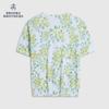 Brooks Brothers Women's Spring/Summer Pure Cotton Printed Round Neck Top