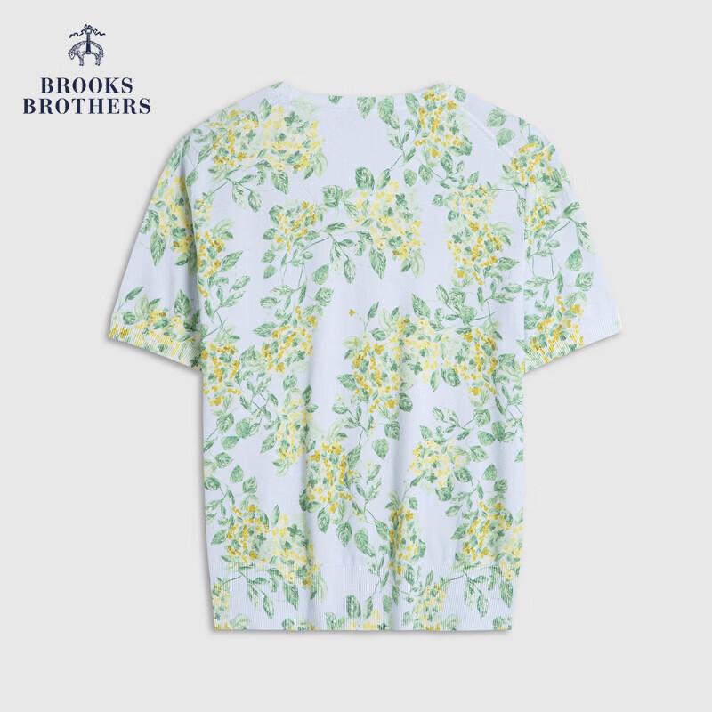 

Brooks Brothers Women s Spring/Summer Pure Cotton Printed Round Neck Top M