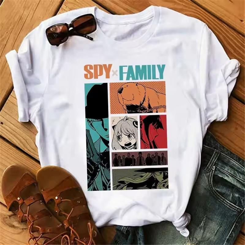 Anime Spy X Family T Shirt Wommen Japanese Harajuku Fashion Short Sleeve T-shirts Summer Tops Kawaii O-Neck Women's T-shirt Top