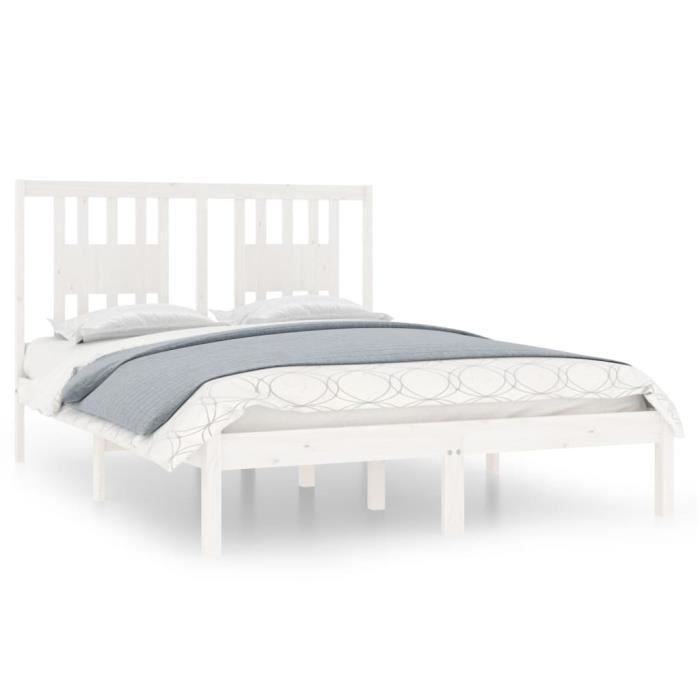 VidaXL Bed Frames White Solid Pine Wood 120x200 Cm 3104059
