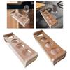 Shot Glass Holder Free Standing Tea Cup Storage Shelf Bamboo Cup Stand Display for Tabletop Coffee Countertop Kitchen Pantry