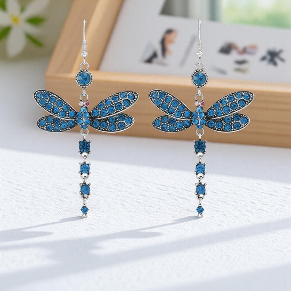 Fashion Dragonfly Shaped Earrings Personality Jewelry Accessories Multicolor Charm Earrings for Women