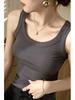 High-Quality, Elastic Ribbed Cotton Concealing Tank Top for Women - Anti-Exposure & Side Fat Concealing Design