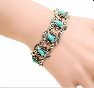 Bohemian Turquoise Tibetan Silver Bracelet & Anklet - Ethnic Retro Style