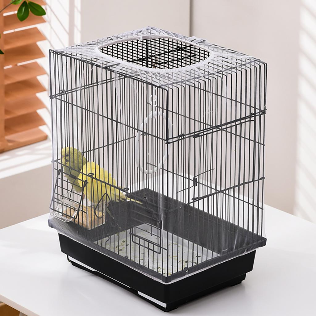 Nylon Mesh Bird Parrot Cage Guard Easy Cleaning Nylon Airy Fabric Birdcage Netting Cover Feather Feeding Anti-Splash Mesh cover