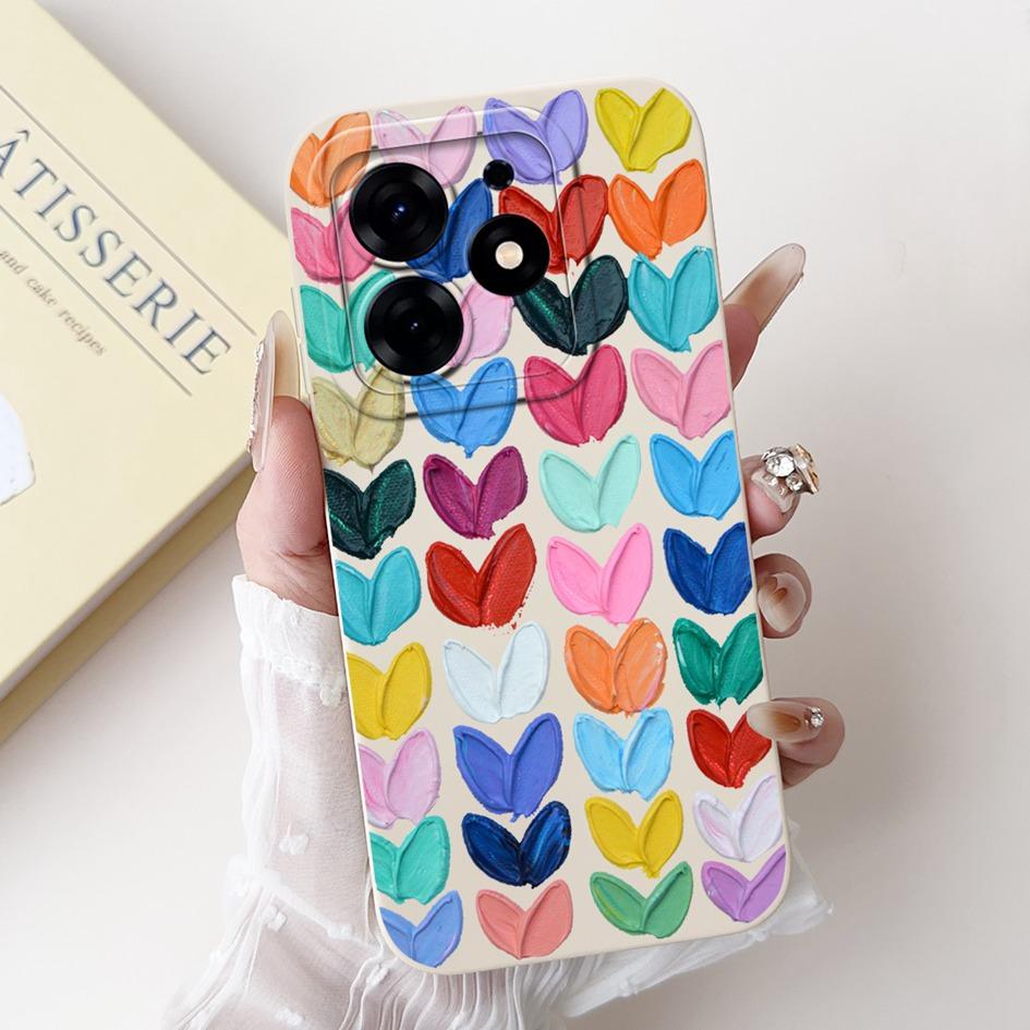 For Tecno Spark 10 Pro Case Cartoon Flower Liquid Silicone Shockproof Cover For Tecno Spark10 Pro Spark 10Pro 4G KI7 Phone Cases