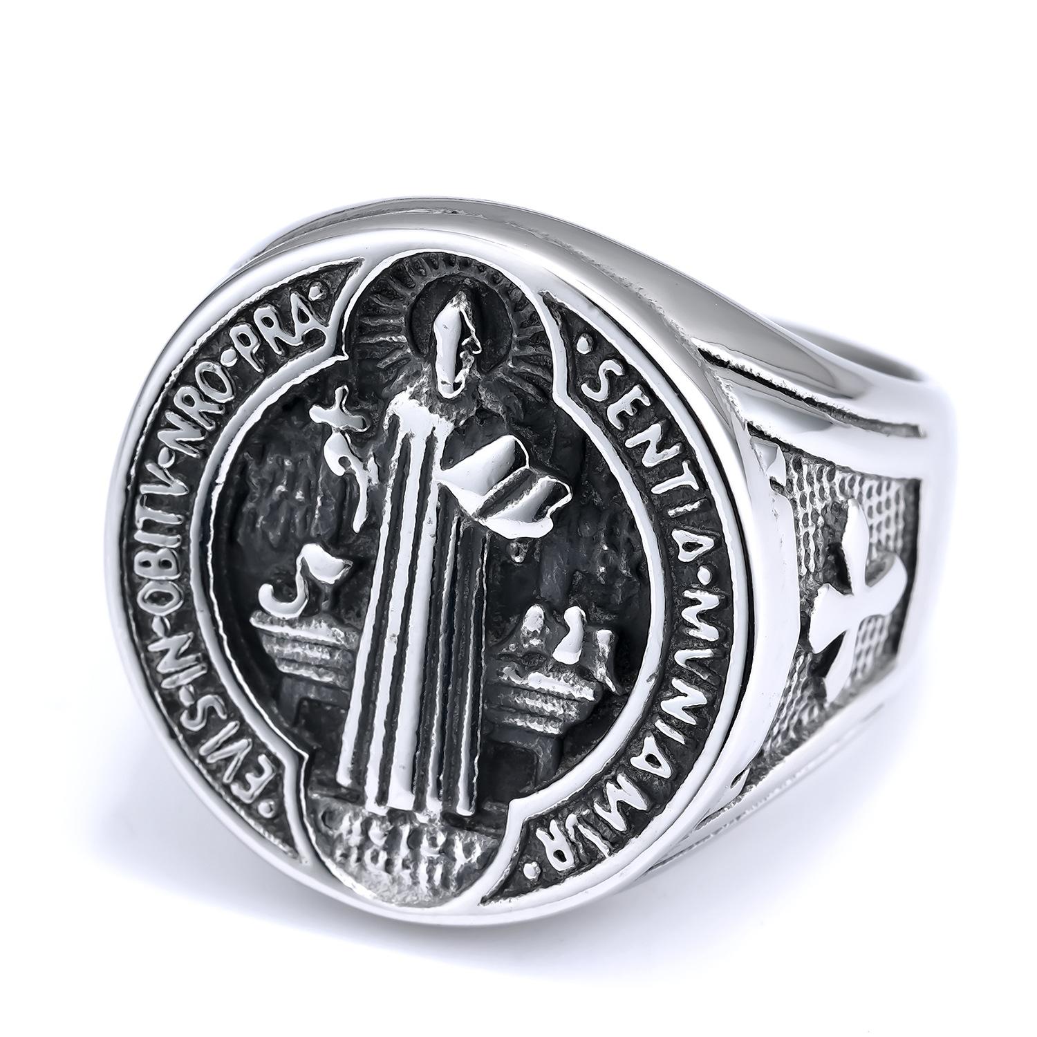 Хит продаж ювелирные изделия европейский и американский стиль портрет из европейской мифологии мужское кольцо из титановой стали кольцо нержавеющее в наличии Us size 8