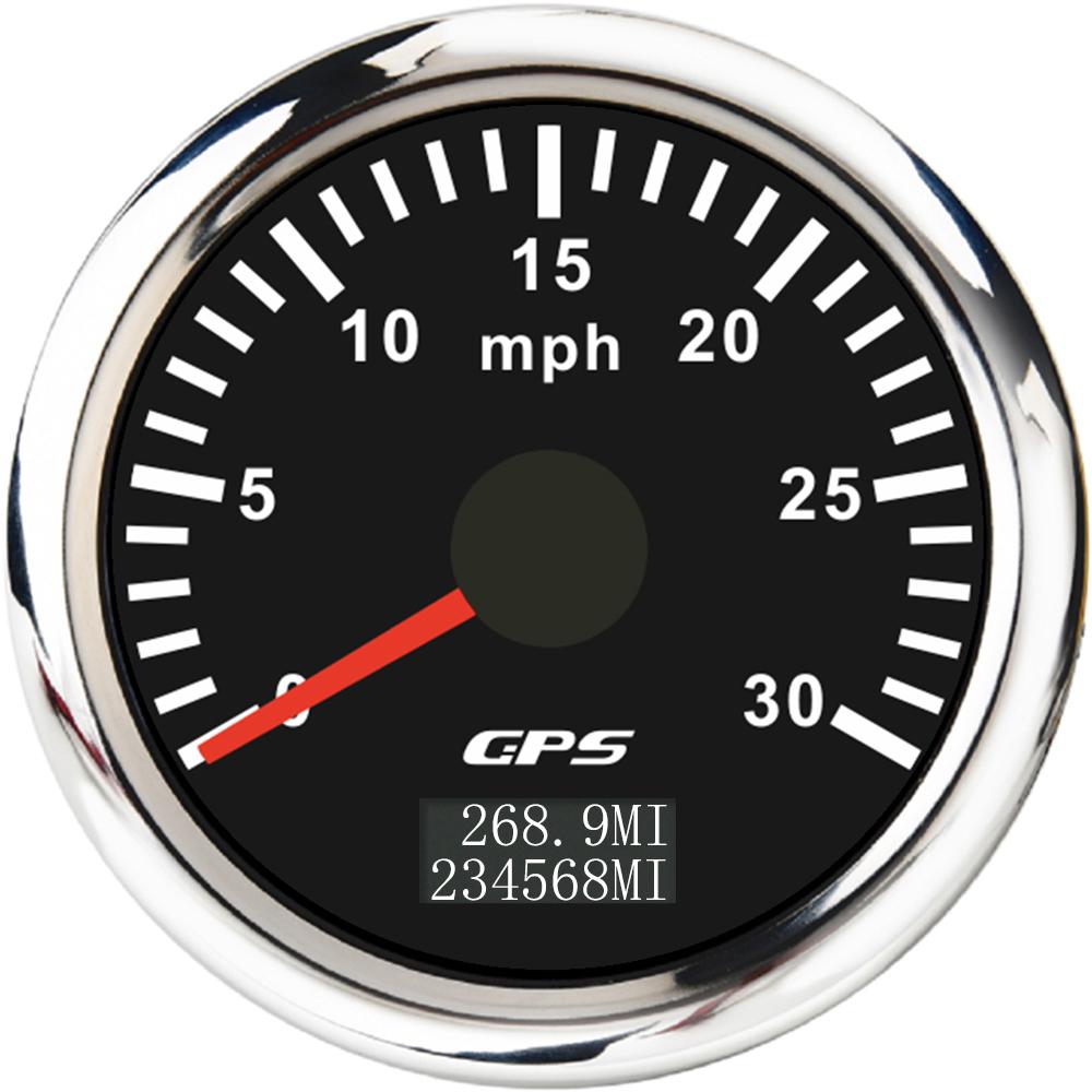 ELING 52mm GPS Speedometer 30M 0-60M 80MPH 120M 0-200MPH Odometer with 7 Colors Backlight for Car Truck Boats
