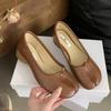 Fashion IPPEUM Split Toe Shoes Gold Women Mary Janes Ballerina Flats Shoes Leather Dress Summer Silver Ballet Shoes