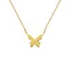 Matte Butterfly Temperament Personality Minimalist Furnace Real Gold Necklace Female Collarbone Chain