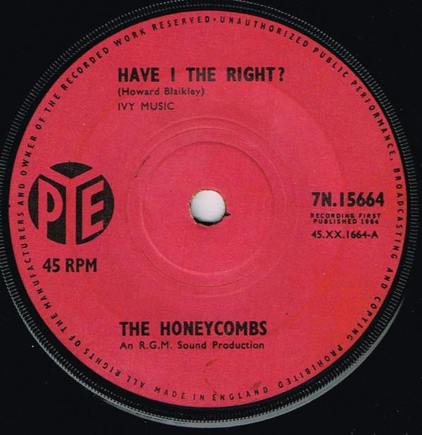 

7inch Record HONEYCOMBS Have I The Right 7N15664 PYE 1964 UK Rock Used