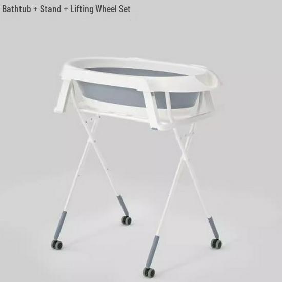 Newborn Bath & Care Station: Infant Bathtub, Diaper Changing, Drying Rack - No Bending