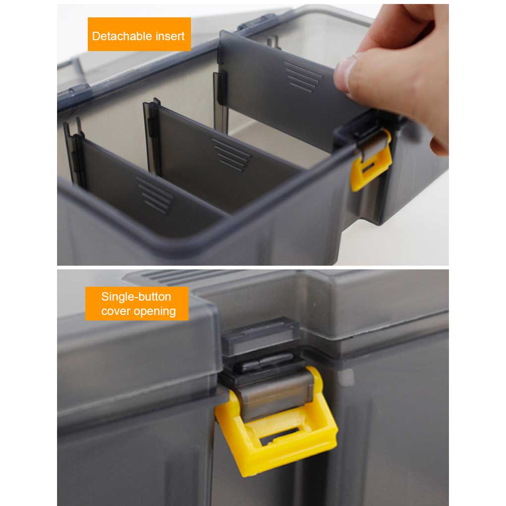 Fishing Tackle Box Single Buckle Lid Storage Boxes Translucent Fall Resistance Sorting Accessory Lure Bead Lines