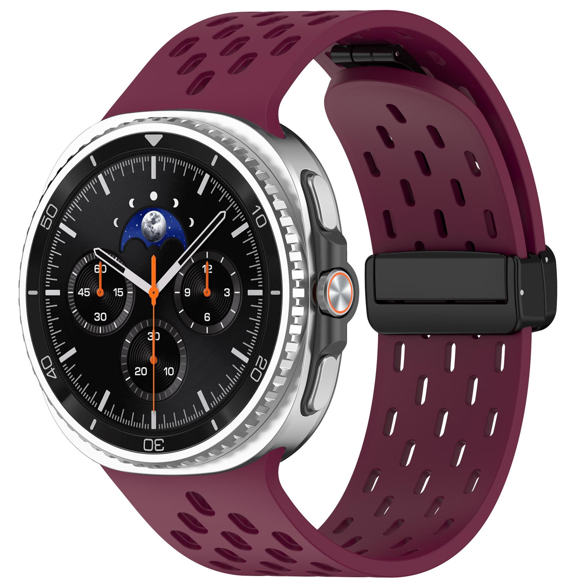

Breathable Band For Samsung Galaxy Watch 8 Classic 46mm Sports Magnetic Silicone Correa Bracelet Galaxy Watch 8 44mm 40mm Strap Galaxy Watch 8 44mm вино красного