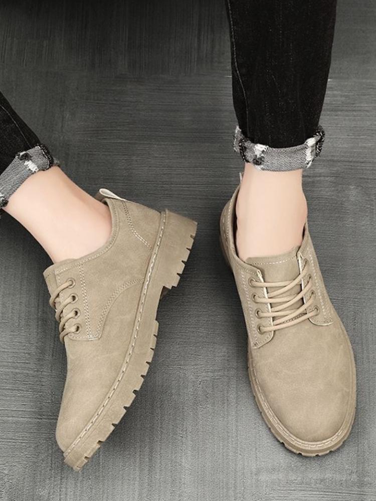 Lace Up Soft Height Increasing Men's Leather Shoes British Style Size 45 Pu 2025 Trend Classic Original Slip-on Male Casual Shoe