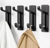 Heavy Duty Self Adhesive Wall Hooks 13LB Waterproof Brushed Aluminum Towel Coat Hooks 12 Pack