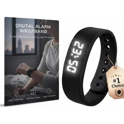 Vibrating Alarm Wristband Electric Clock Watch Shock Silent Sleeps Wrist Sleep Bracelet for Heavy Sleepers Wearable Wristband for Seniors Automatic