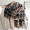 New Plaid Fringe Imitation Cashmere Scarf Female High-Quality British Plaid Women's Shawl Warm Windproof Scarves Autumn Winter