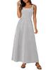 European & American Style Square Neck Plaid Shirred Dress - Fashionable Strappy Casual Women's Dress