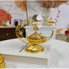 Moon-Shaped Metal Incense Burner Handheld Home Living Room Desktop Decor Ornament Stylish Aromatherapy Burner