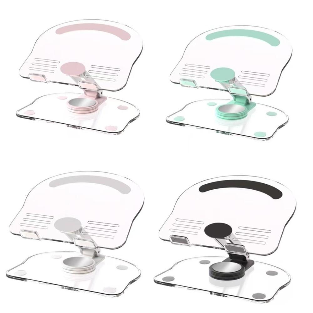 Transparent Acrylic Tablet Desktop Stand 360° Rotation Adjustable Phone Bracket Anti-slip Foldable Tablet Holder