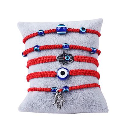Turkish Evil Eye Protection Kabbalah Red String Bracelets Fatima Hand Jewelry