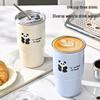 304 Stainless Steel Cartoon Coffee Cup with Lid & Straw, Portable Travel Mug for Home & Office