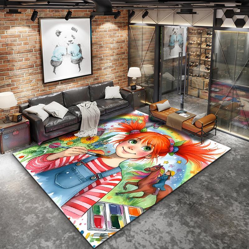 Pippi Carpet Rug For Living Room Bedroom Home Sofa Decoration Kids Play Nonslip Floor Mat