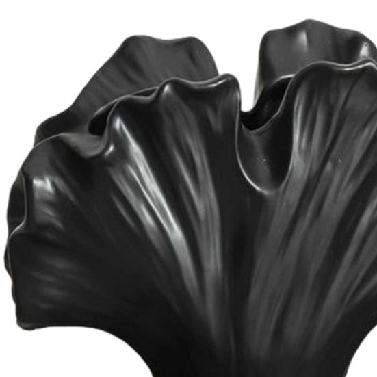 Ceramic Ginkgo Leaf Flower Vase, Artistic Leaf Shape Floral Container, Decorative Vase for Home Office Living Room Table Centerpiece