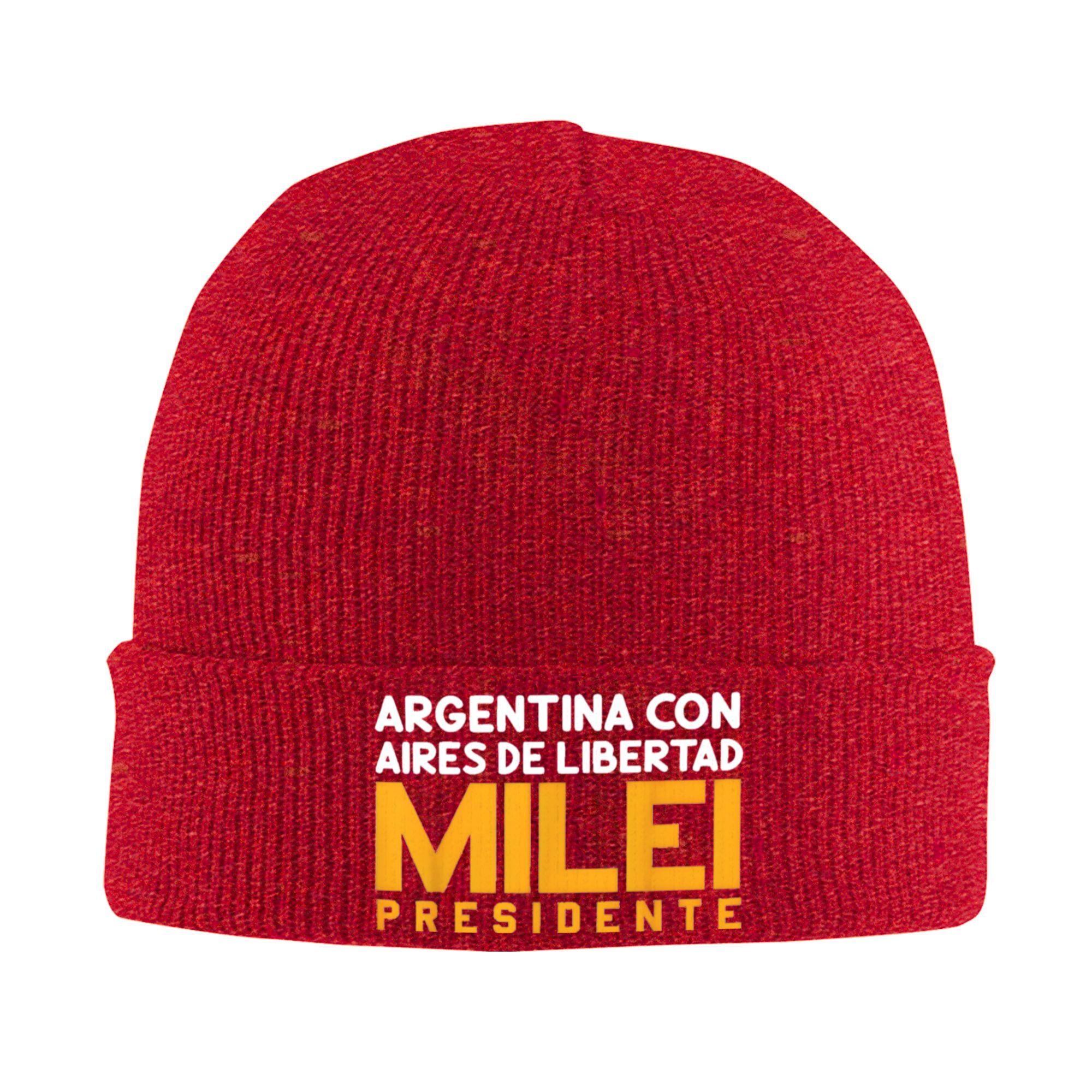 Javier Milei Argentina President Knitted Hat for Women Unisex Beanie Autumn Winter Casual Hat Acrylic Libertad Warm Melon Cap One Size