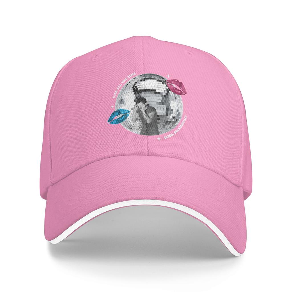 Disco Music Kiss All The Time Harrys Baseball Caps Hip Hop Styles Sandwich Caps Unisex Style Adjustable Dad Hat Outdoor