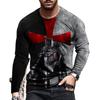 Men'S T-Shirt 3D Digital Printing Outer Wear With Long-Sleeved Casual Top