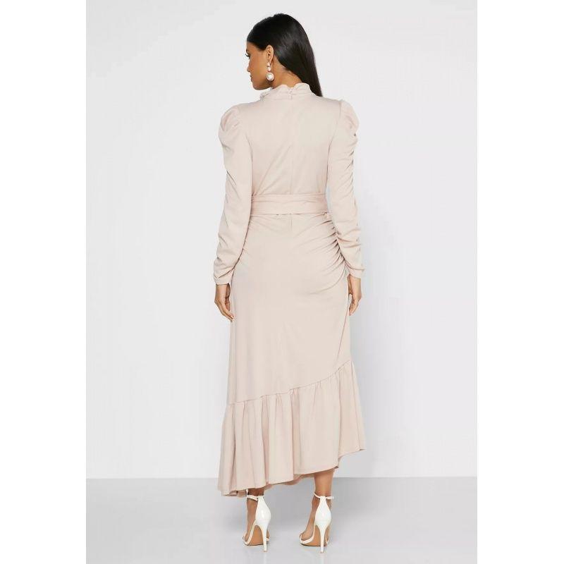 Fall New Style Ladies Fashion Folds Irregular Hem Dress