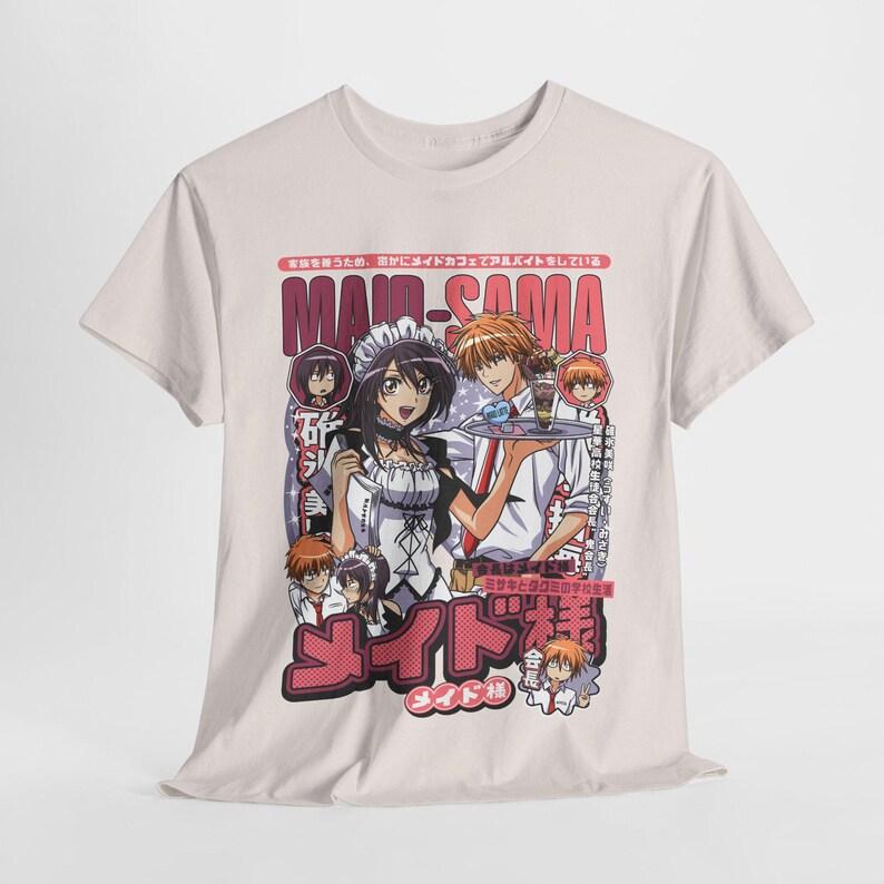 

Maid Sama! Misaki Ayuzawa & Takumi Usui T-Shirt, Unisex Anime Fan Streetwear Tee, 100% Cotton Casual Short Sleeve Top XXXL чорний