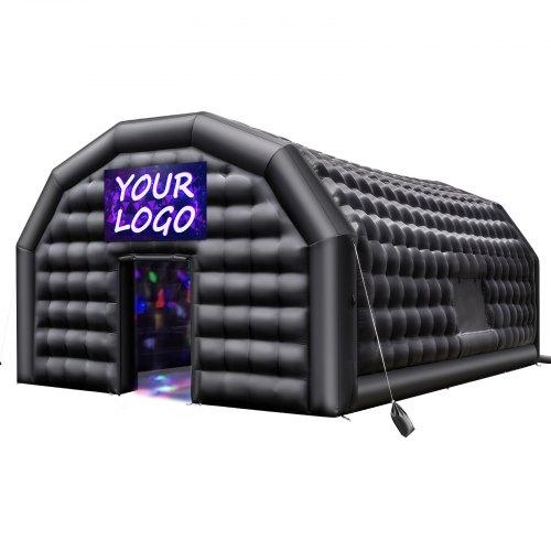 VEVOR Inflatable Nightclub, 9 x 6 x 4 m Inflatable Party Tent with 1100W Blower &amp; Sandbag, Ventilated Blow up Night Club with 2 Windows